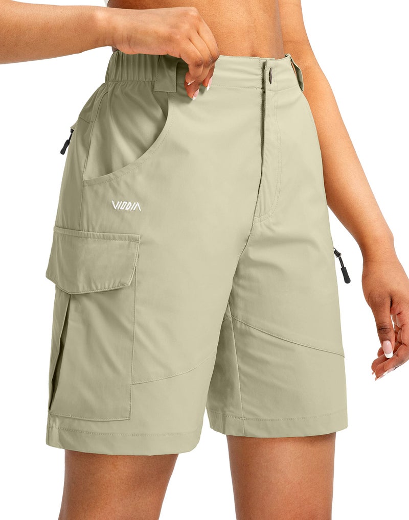 Viodia Women's 7" Hiking Cargo Shorts with Pockets Quick Dry Lightweight Shorts for Women Golf Casual Summer Shorts - Image 2