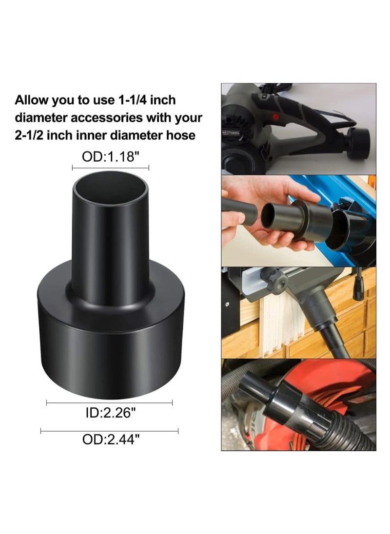 Captaintech 9 Pcs Universal Vacuum Attachments for Shop Vac Accessories 2 1/2 to 1 1/4 Shop Vac Hose Adapter 1 7/8 to 1 Vacuum Hose Adapter 1 1/4 Vacuum Floor Brush Flexible Crevice Tool  - Image 3