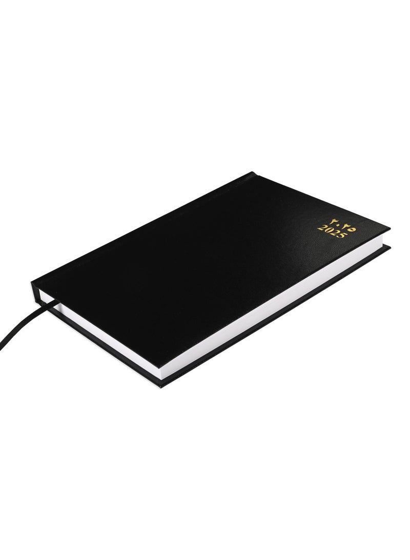 FIS Fis 2025 A5 Diary,Vinyl,  (Arabic/English)  Hard Cover Black -FSDI21AE25BK  - Image 1