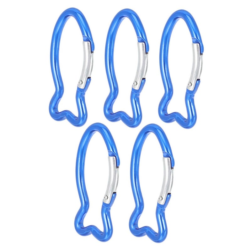 5 Pack Fish Shaped Carabiner Clips for Outdoor Camping Hiking and Backpacking Gear - Image 2