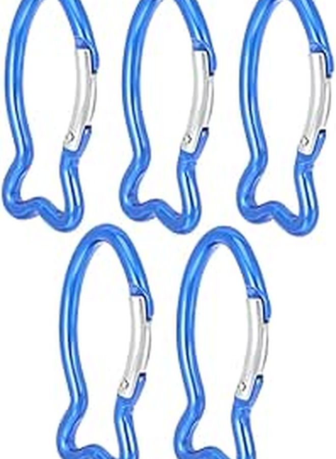 5 Pack Fish Shaped Carabiner Clips for Outdoor Camping Hiking and Backpacking Gear - Image 1