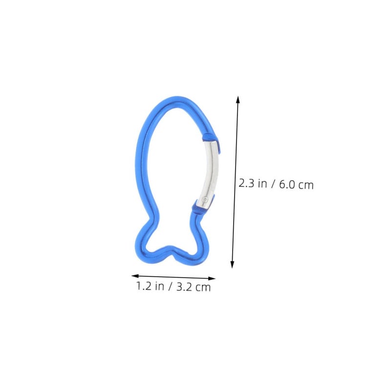 5 Pack Fish Shaped Carabiner Clips for Outdoor Camping Hiking and Backpacking Gear - Image 3