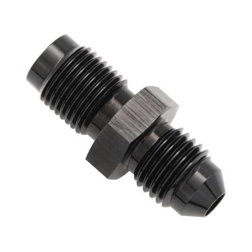 KRD PERFORMANCE Aluminum 4AN AN4 Male Flare to 716 x 24 Male Thread Inverted Seat Adaptor Fittings Inv Flare Connector Black - Image 1