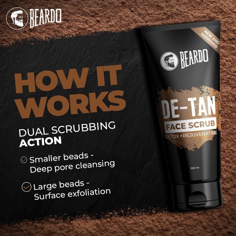 Beardo De-tan Har Roz Kit For Men (Set of 3) | Detan Face Wash & Detan Scrub & Detan Body Wash with Powerful Coffee Extract for Tan Removal | Hydrates & Exfoliates Men's Skin for Oil Control - Image 4