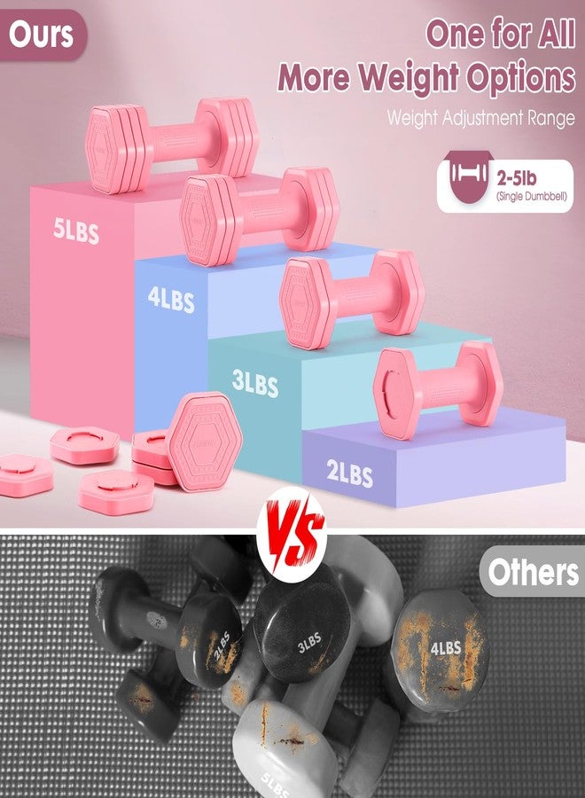 EQUIPRO Adjustable Dumbbell Set, 4 in 1 Weights for Women at Home, Hand Weights Dumbbells for Women, Each 2lb 3lb 4lb 5lb Fast Adjust Weight with Soft TPU Handle for Home Gym Exercise Training - Image 5