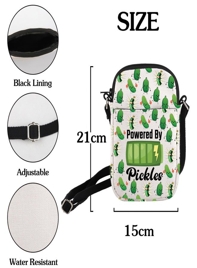 HOLLP Pickles Lover Inspired Crossbody Bag Powered By Pickles Small Sling Bag Pickle Canning Gift (Powered By Pickles) - Image 4