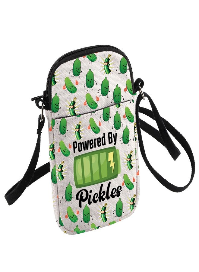 HOLLP Pickles Lover Inspired Crossbody Bag Powered By Pickles Small Sling Bag Pickle Canning Gift (Powered By Pickles) - Image 1