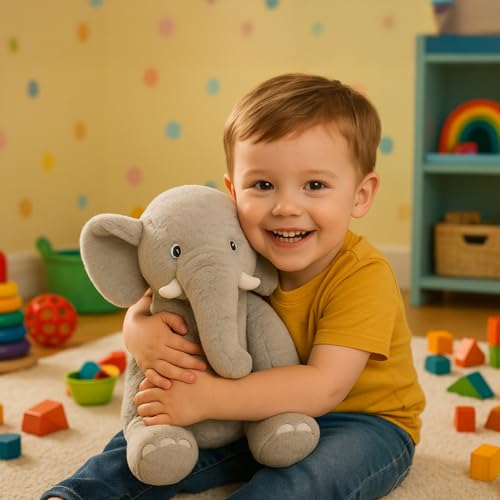WEIGEDU 13" Gray Elephant Stuffed Animal - Plush Toy for Boys, Girls, Kids, Baby Shower, Bedtime, Birthday - Image 4