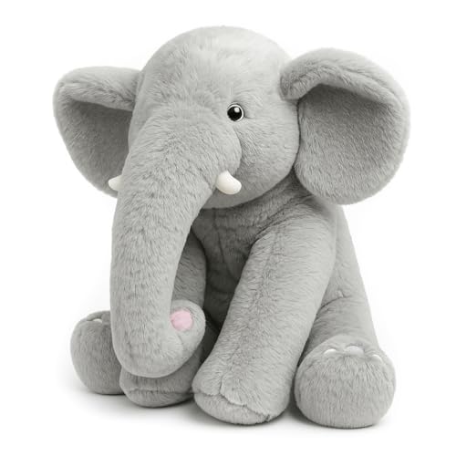 WEIGEDU 13" Gray Elephant Stuffed Animal - Plush Toy for Boys, Girls, Kids, Baby Shower, Bedtime, Birthday - Image 2