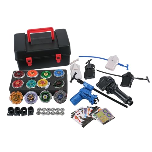 STJOYOPY Battle Top Game Metal Fusion 4D Series Spinning top Set 12 Gyros 5 Launchers with Storage Box Gift for Kids Boys - Image 1