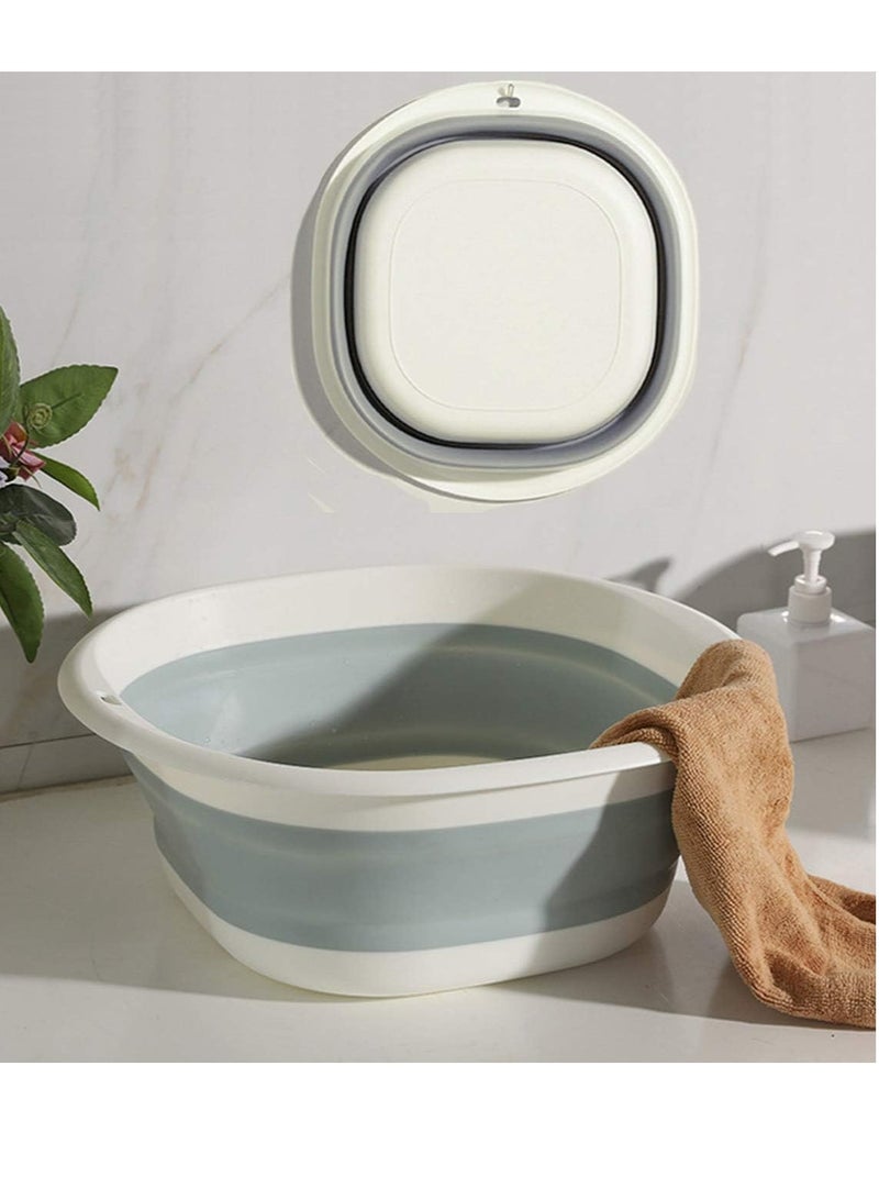 بلان A حوض غسيل قابل للطي، متعدد الاستخدامات لغسل الأطباق والخضروات والفواكه، مناسب لغسل الملابس أو القدمين، مثالي للاستخدام المنزلي والتخييم، سعة 5.5 لتر (ازرق فاتح) - Image 2