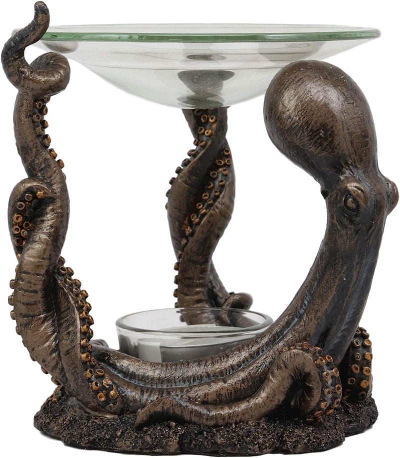 Ebros Gift Nautical Octopus Head and Arms Oil Warmer Candle Holder - Image 2
