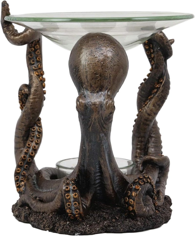 Ebros Gift Nautical Octopus Head and Arms Oil Warmer Candle Holder - Image 3