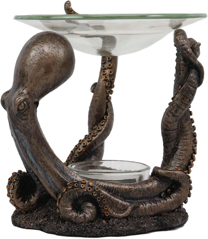 Ebros Gift Nautical Octopus Head and Arms Oil Warmer Candle Holder - Image 4