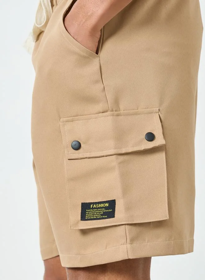 Take Two  Men Beige Cargo Shorts with Drawstring for Men | Best Price UAE