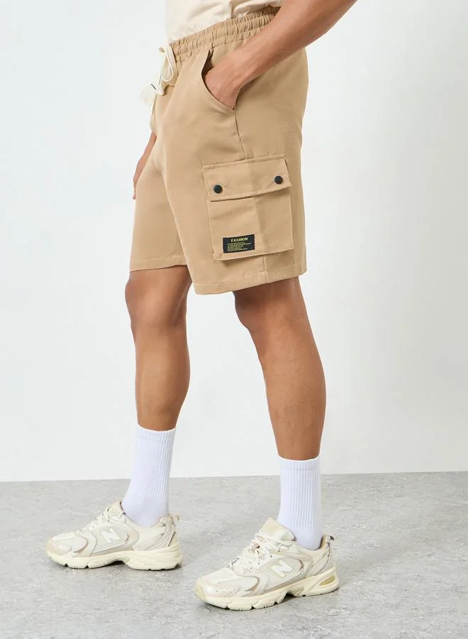 Take Two  Men Beige Cargo Shorts with Drawstring for Men | Best Price UAE