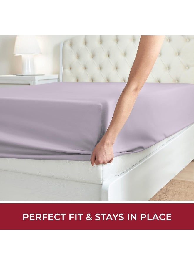 Mellanni Queen Fitted Sheet  Iconic Collection Bedding Sheets with up to 16 inch Deep Pocket  Soft  Cooling  Fade  Stain Resistant  1 PC Queen Lavender - Image 5
