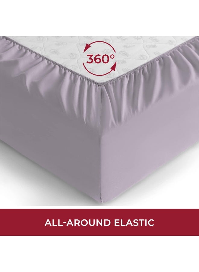 Mellanni Queen Fitted Sheet  Iconic Collection Bedding Sheets with up to 16 inch Deep Pocket  Soft  Cooling  Fade  Stain Resistant  1 PC Queen Lavender - Image 4