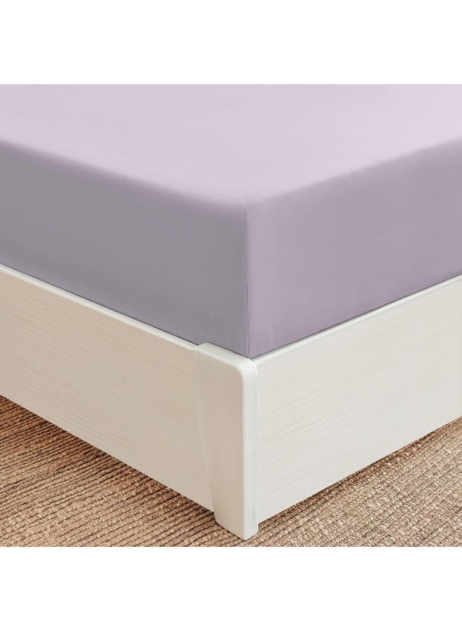 Mellanni Queen Fitted Sheet  Iconic Collection Bedding Sheets with up to 16 inch Deep Pocket  Soft  Cooling  Fade  Stain Resistant  1 PC Queen Lavender - Image 2
