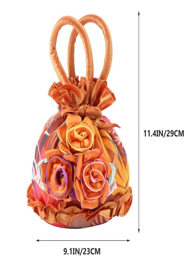 TENDYCOCO 1pc Handbag Evening Bags for Women Evening for Women Tote Purse for Flower Shaped Bucket Orange Clutch Tote for Miss Manual - Image 3