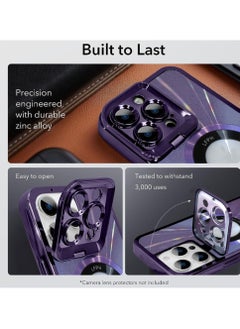 Excefore For iPhone 15 Pro Max Case with Camera Stand, [Compatible with MagSafe] [Built-in Camera Ring Stand], Military-Grade Protection, Magnetic Case for 15 Pro Max 6.7" 2023, Purple  - Image 3