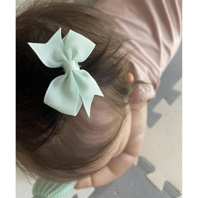ALinmo 2" Baby Hair Clips Fully Lined Bows Tiny Alligator Clips for Infants and Toddlers in Pairs - Image 5