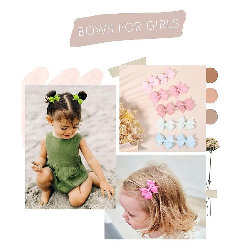 ALinmo 2" Baby Hair Clips Fully Lined Bows Tiny Alligator Clips for Infants and Toddlers in Pairs - Image 4
