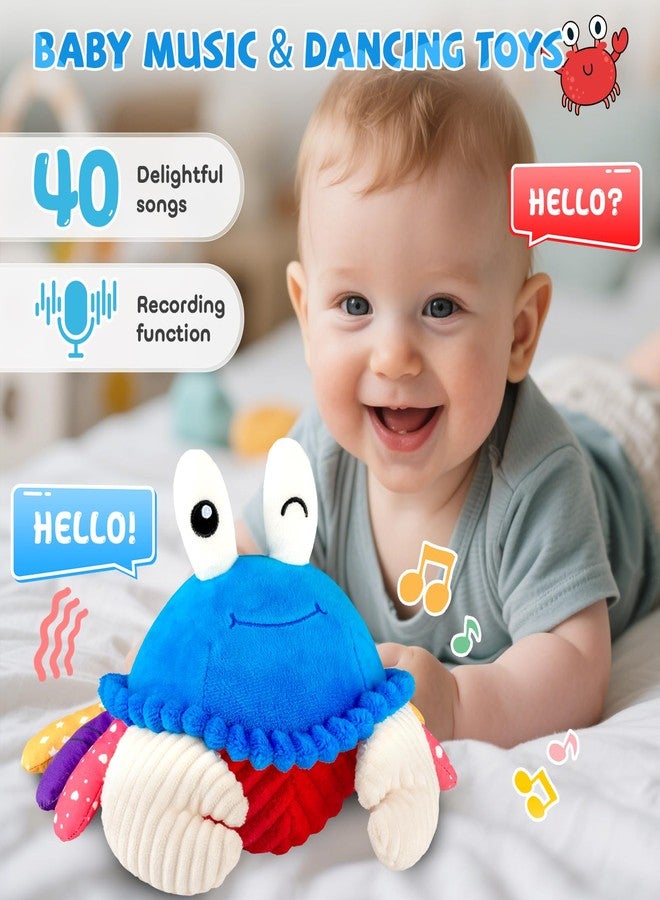 SAIMAND Baby Toys 6-12 Months, Musical Crawling Crab Plush Toy - 40 Songs & Recording Feature, Dancing Walking Moving Bouncing Tummy Time Toy, Sensory Toys for Toddlers 1-3, Birthday Gifts for Infants - Image 2