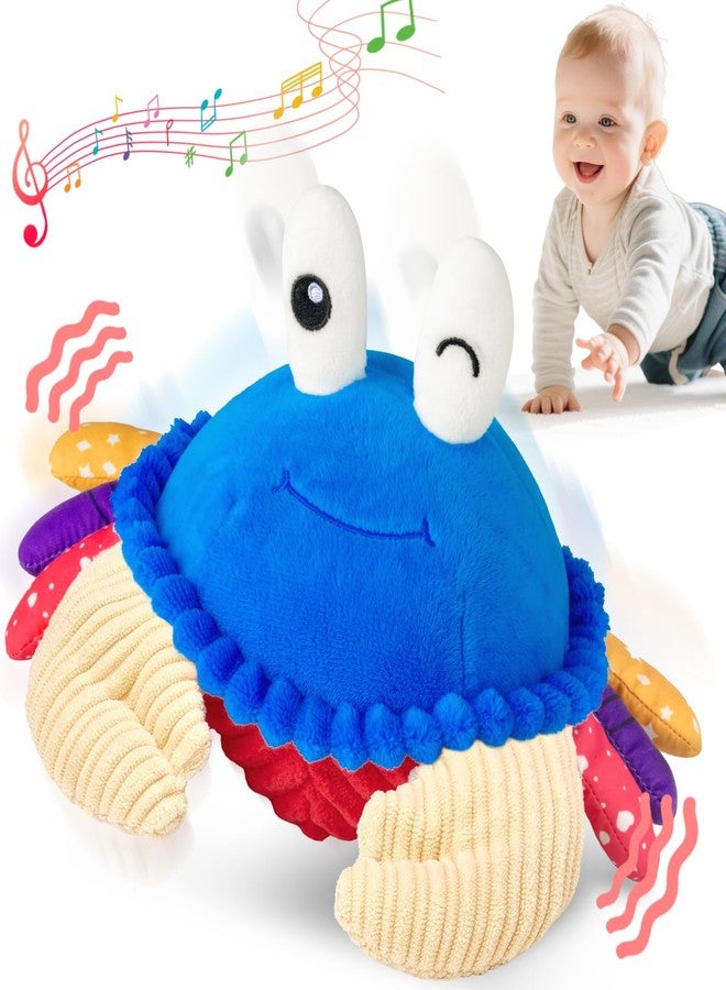 SAIMAND Baby Toys 6-12 Months, Musical Crawling Crab Plush Toy - 40 Songs & Recording Feature, Dancing Walking Moving Bouncing Tummy Time Toy, Sensory Toys for Toddlers 1-3, Birthday Gifts for Infants - Image 1