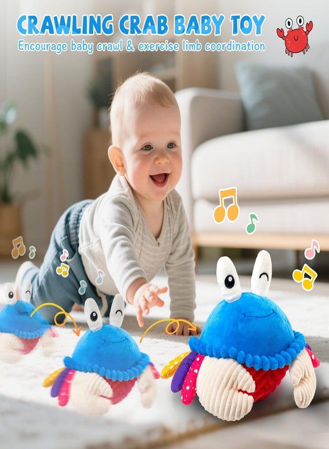 SAIMAND Baby Toys 6-12 Months, Musical Crawling Crab Plush Toy - 40 Songs & Recording Feature, Dancing Walking Moving Bouncing Tummy Time Toy, Sensory Toys for Toddlers 1-3, Birthday Gifts for Infants - Image 3