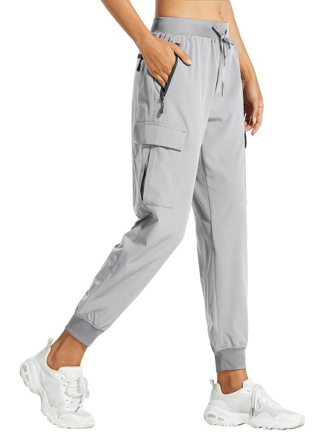 Libin Women's Cargo Joggers Lightweight Quick Dry Hiking Pants Athletic Workout Lounge Casual Outdoor, 01-pants-light Gray, M - Image 1