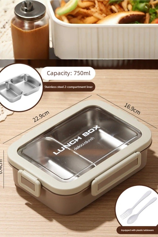 KELIO 2-Tier Insulated Stainless Steel Bento Box - Thermal Lunch Box for Kids/Adults | Leak-Proof Hot Food Container with Spoon | Ideal for Office/Students - Image 1