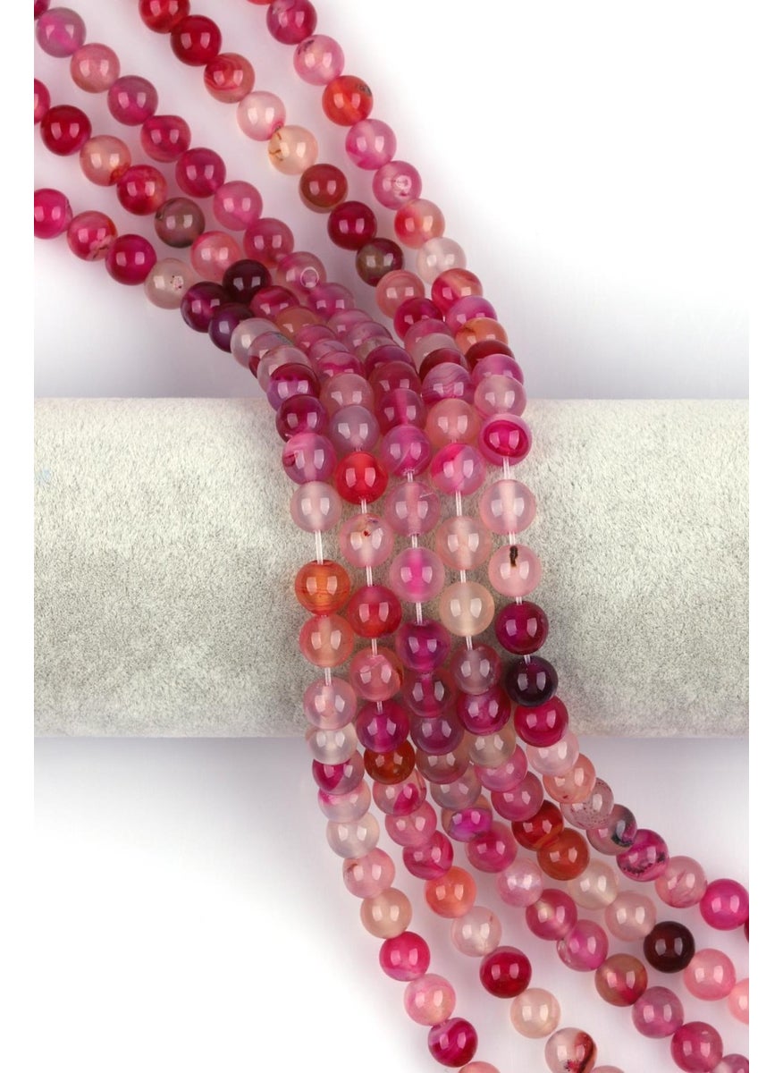 Güneş Avm Gunes Avm Pink Agate Natural Stone Series 8 mm Sphere Cut 