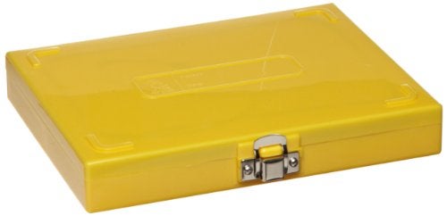 Heathrow Scientific HD15994D Yellow Cork Lined 100 Place Microscope Slide Box, 8.25" Length x 7" Width x 1.3" Height - Image 2