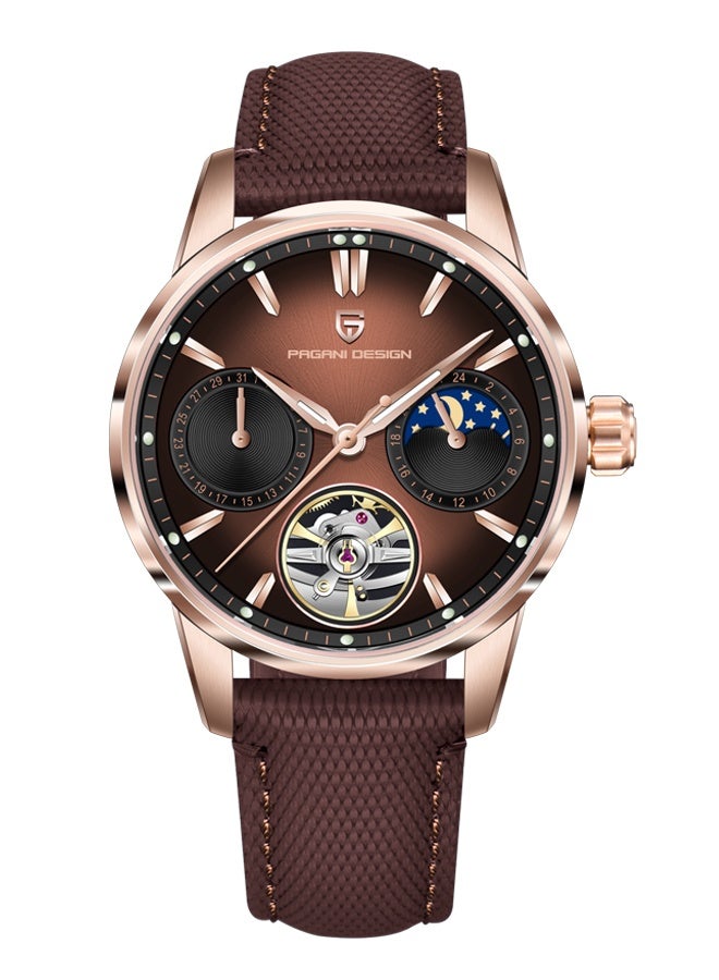 PAGANI DESIGN Men's Automatic Watch Synthetic Sapphire Stainless Steel Case 10 bar Water-Resistant Rubber Strap Business Casual Men's Watch - Image 1