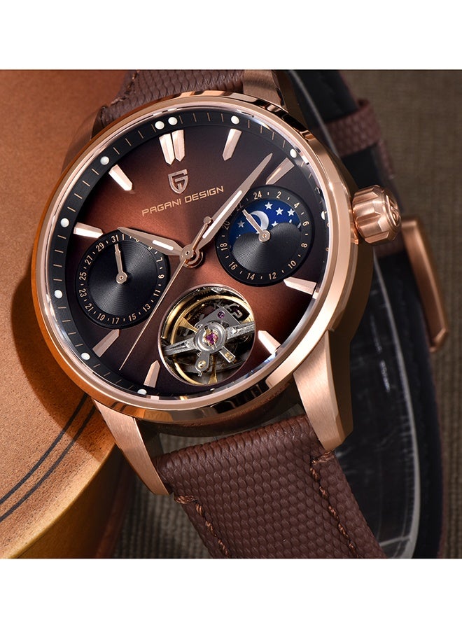 PAGANI DESIGN Men's Automatic Watch Synthetic Sapphire Stainless Steel Case 10 bar Water-Resistant Rubber Strap Business Casual Men's Watch - Image 5