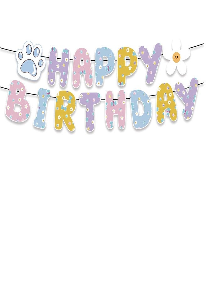 Chictry Dog Themed Banner Happy Birthday Party Supplies Kids Baby Dog Pet Puppy Party Supplies - Image 1