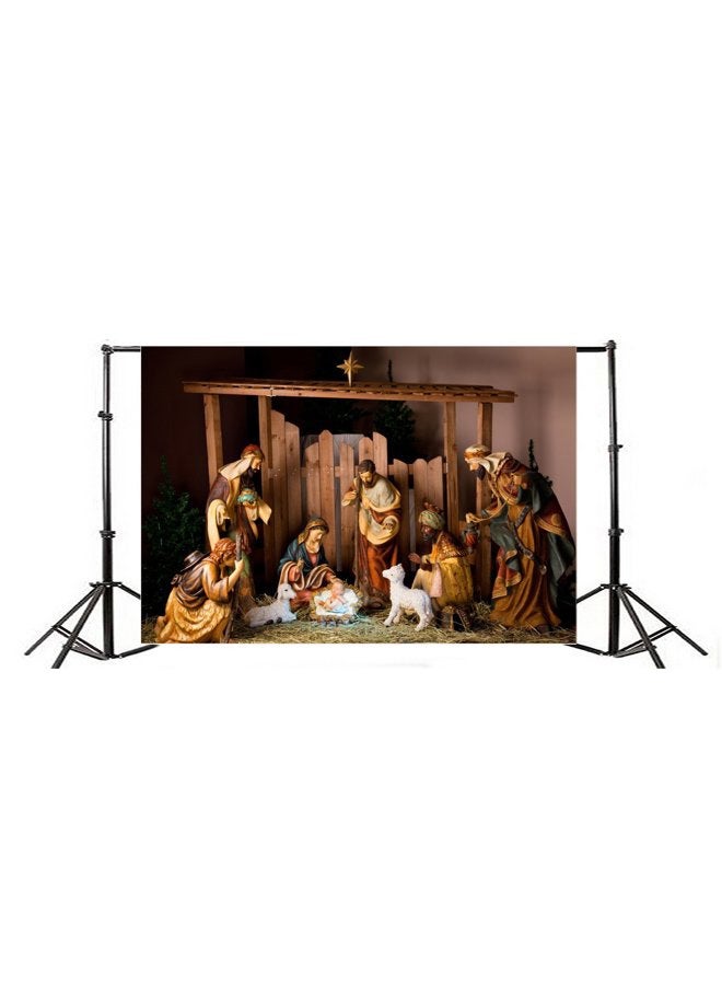 Yeele 6x4ft Birth of Jesus Photography Backdrop Christ Christmas Manger Scene Figurines Virgin Mary Little Sheep Background Pictures Party Banner Decor Portrait Photo Booth Shooting Studio Props - Image 4