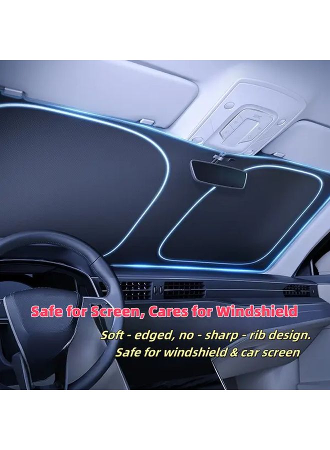 Heavy Duty Reflective Thermal Foldable Car Sunshade 1pc With Storage Bag - Image 2