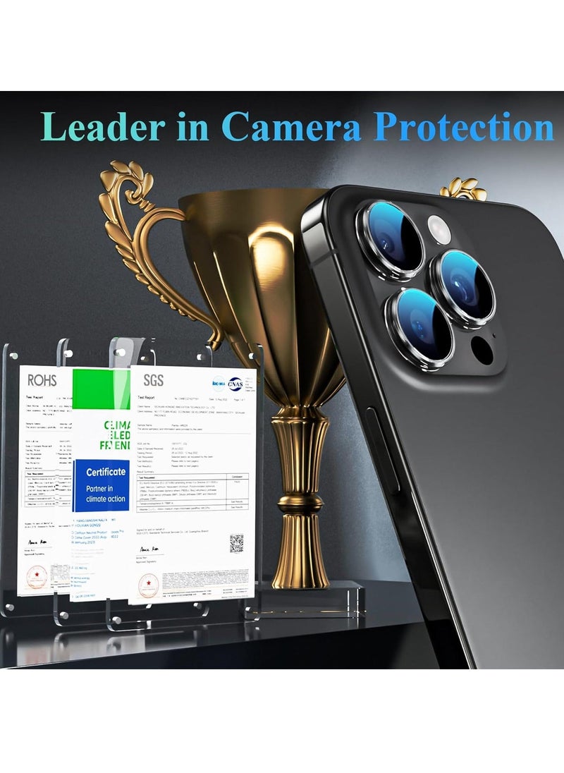 Raxoom Camera Lens Protector for iPhone 16 Pro/Pro Max â€“ Tempered Glass with Metal Frame, 1-Step Installation Tray, Case Friendly, Clear â€“ 2 Pack - Image 2