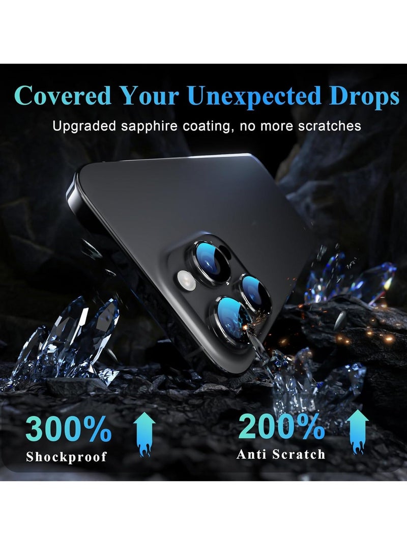 Raxoom Camera Lens Protector for iPhone 16 Pro/Pro Max â€“ Tempered Glass with Metal Frame, 1-Step Installation Tray, Case Friendly, Clear â€“ 2 Pack - Image 3
