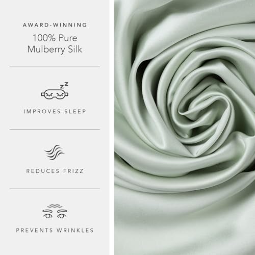 Fishers Finery 25mm 100% Pure Mulberry Silk Pillowcase (Light Green King) - Image 5