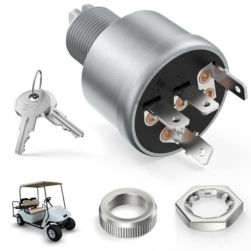 Panglong 33639-G01 Ignition Switch for Cars with Lights (Standard Key),Fits EZ-GO TXT Golf Cart - Image 1