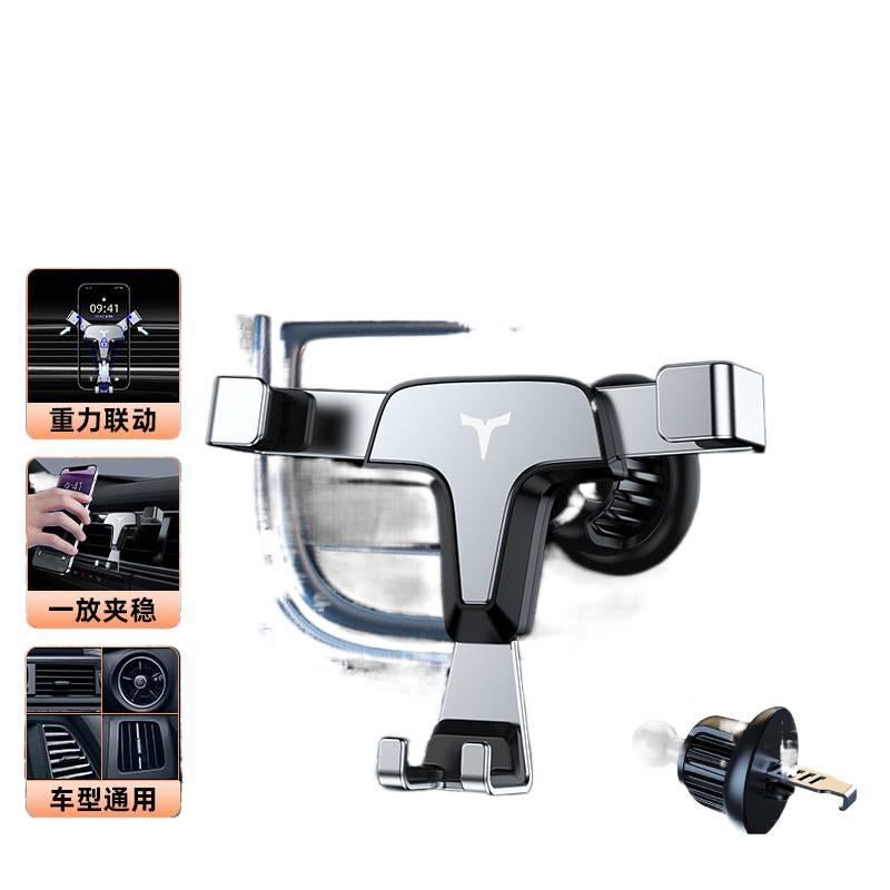 Air Vent Clip Car Phone Holder Metal with Dashboard & and Secure Hook Clip for Broad Compatibility in Black - Image 1