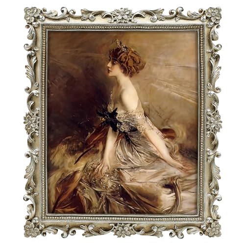 FJXMFRAME Silver Picture Frame 8x10 Vintage Antique for Wall or Tabletop Display Baroque Wedding Frame or Matted to 5x7 Photos - Image 1