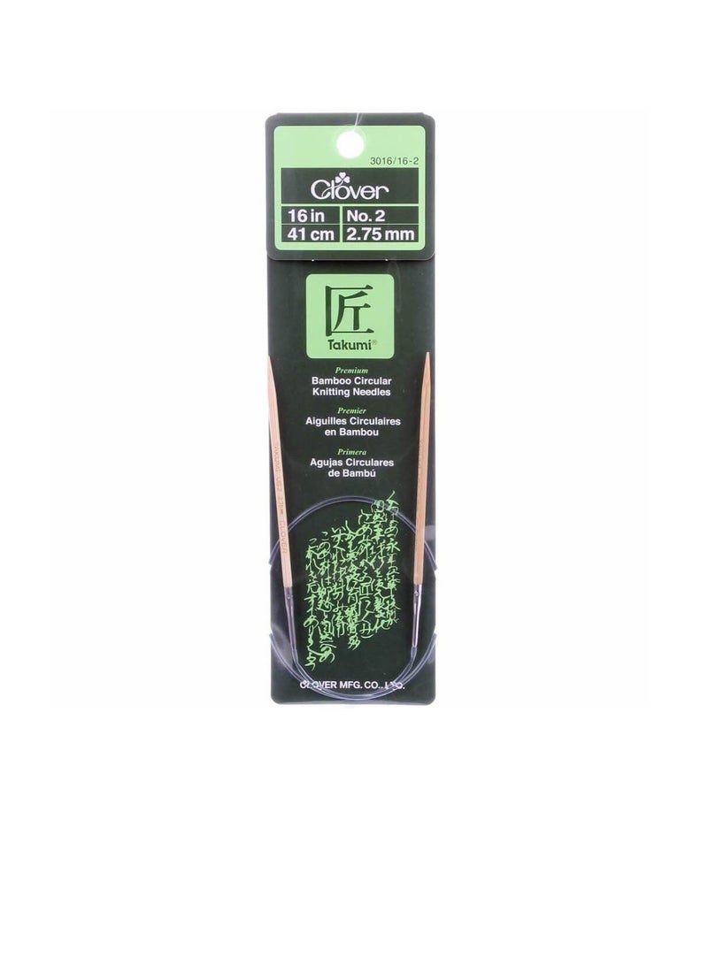 كلوفر إبر الحياكة الدائرية المصنوعة من الخيزران "Takumi" مقاس 16 بوصة 2 - Image 3