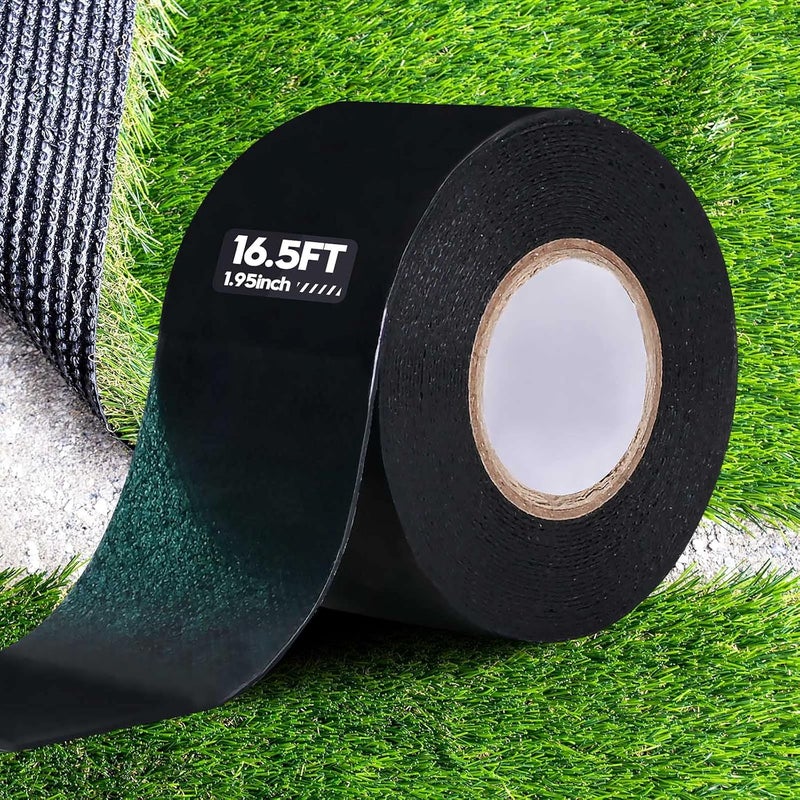 Inchoco Self-Adhesive Seaming Turf Tape Artificial Synthetic Double Sides, 2 Inch Width x 192 Inch Long Grass Seam Tape for Jointing Fixing Green Lawn Mat Rug, Connecting Fake Grass Carpet - Image 1