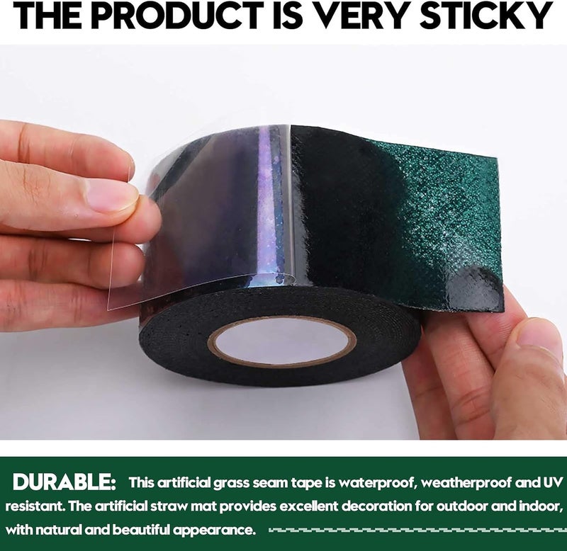 Inchoco Self-Adhesive Seaming Turf Tape Artificial Synthetic Double Sides, 2 Inch Width x 192 Inch Long Grass Seam Tape for Jointing Fixing Green Lawn Mat Rug, Connecting Fake Grass Carpet - Image 4