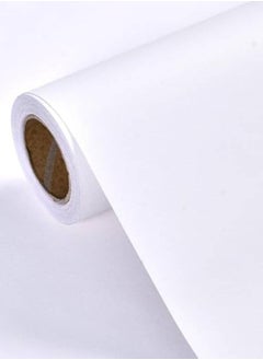 Scrolls Self Adhesive Wallpaper Waterproof Gloss PVC Vinyl, Oil Proof,Marble Vinyl Paper for Furniture Cover Surface,Countertop,Kitchen,Shelf Liner White (40x100cm)  - Image 1