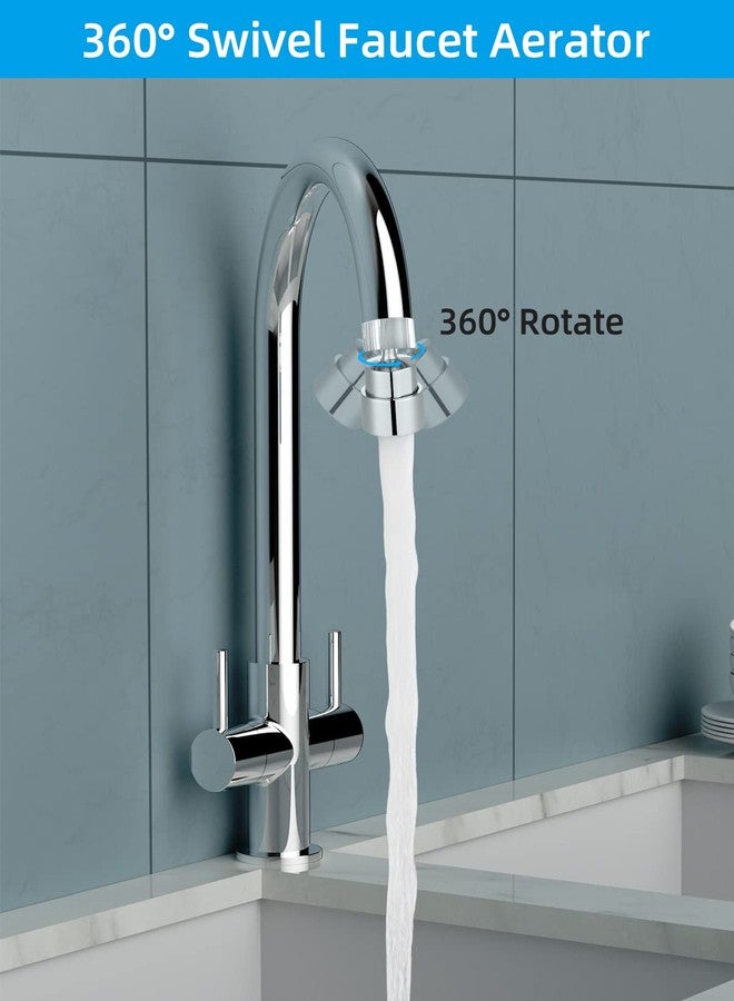 Hibbent 2 in 1 Faucet Aerator with Adapter, Connect to Garden Hose/Other 3/4 Inch Thread Hose, Big Angle Swivel Kitchen Sink Faucet Aerator with Movable Lid to Cover the Thread-Polished Chrome - Image 5